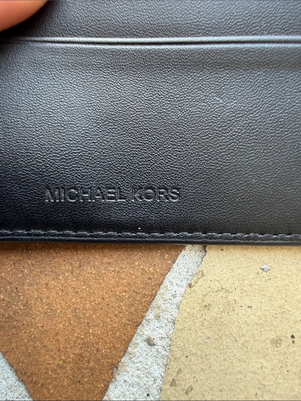 Michael Kors Cooper Mens Orange Monogram MK Bifold Wallet. EUC